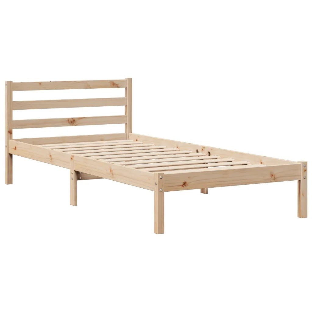 Letto senza Materasso-Struttura Letto 90x190 cm in Legno Massello di Pino 499333