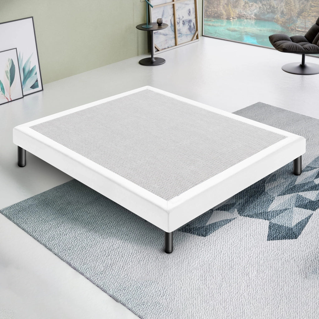 Letto Sommier Piazza e Mezza 140x200 Bianco Rivestito - Resistente fino a 120 Kg per Persona