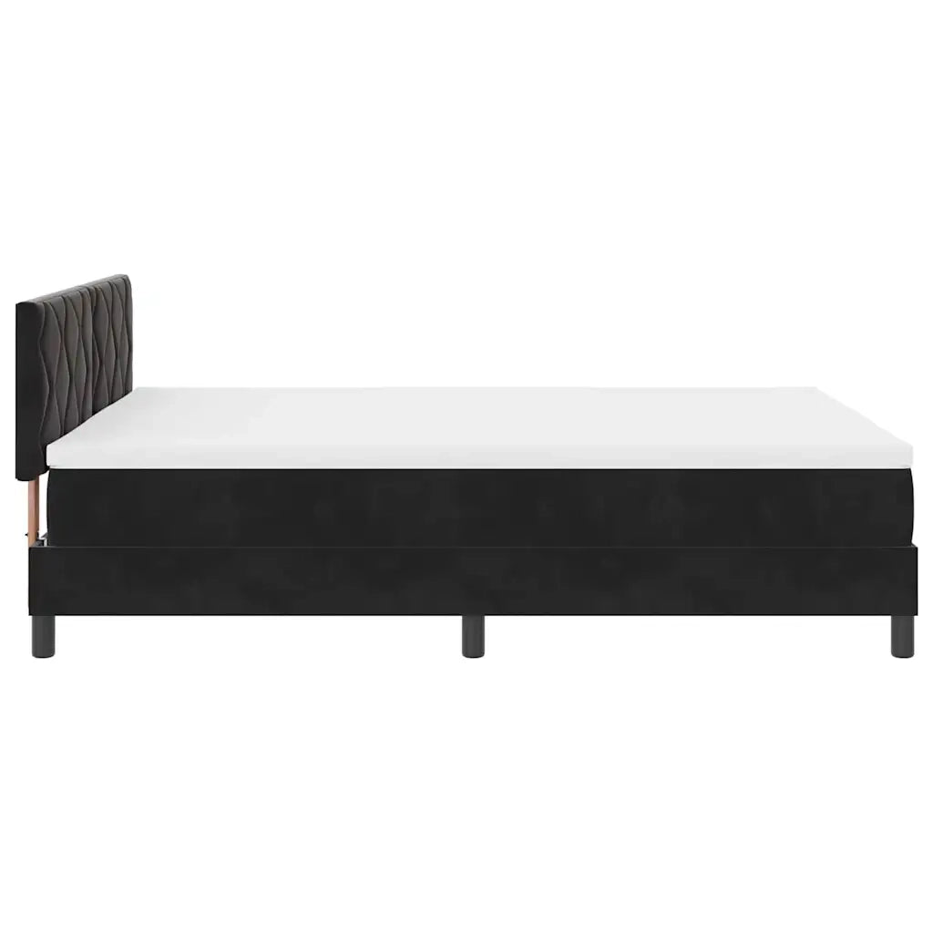 Letto a Sorgente LED con materasso Nero 140 x 200 cm Velluto 3342724