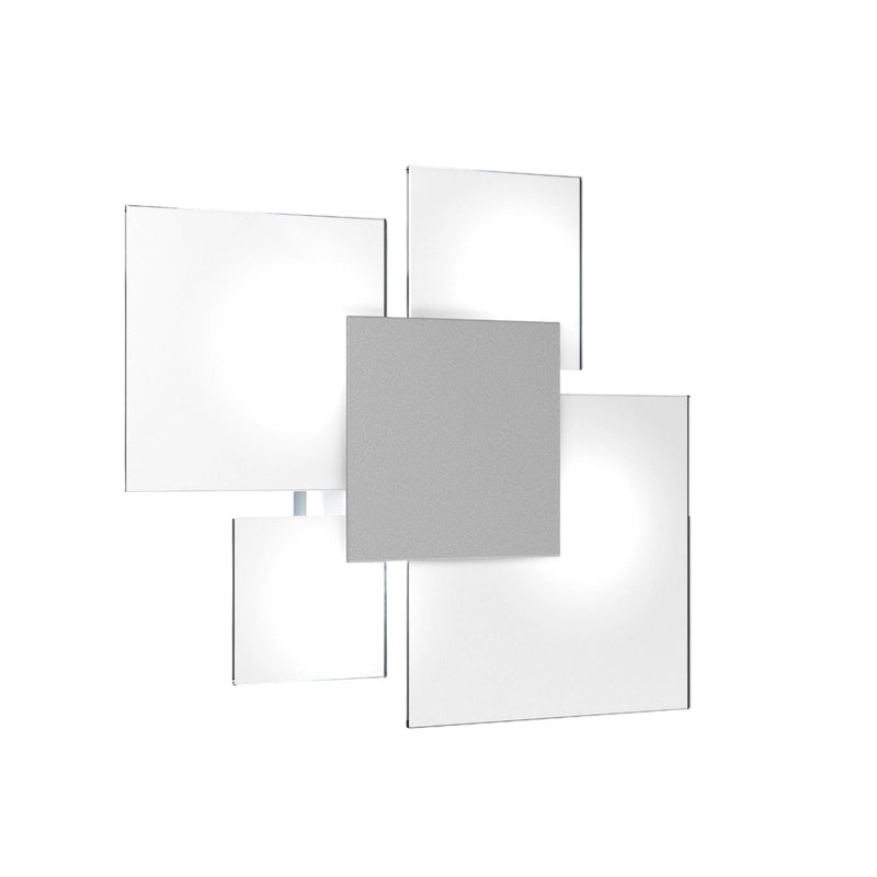 Toplight Plafoniera da soffitto rettangolare Upgrade 4 luci con attacco GX53, struttura colore grigio e bianco, design moderno 46x42x15cm