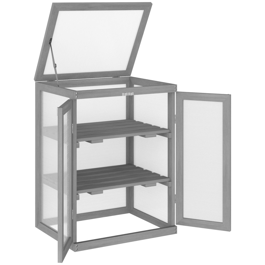 Serra da giardino ¨C Xylo ¨C legno e policarbonato trasparente 58x44x78 cm