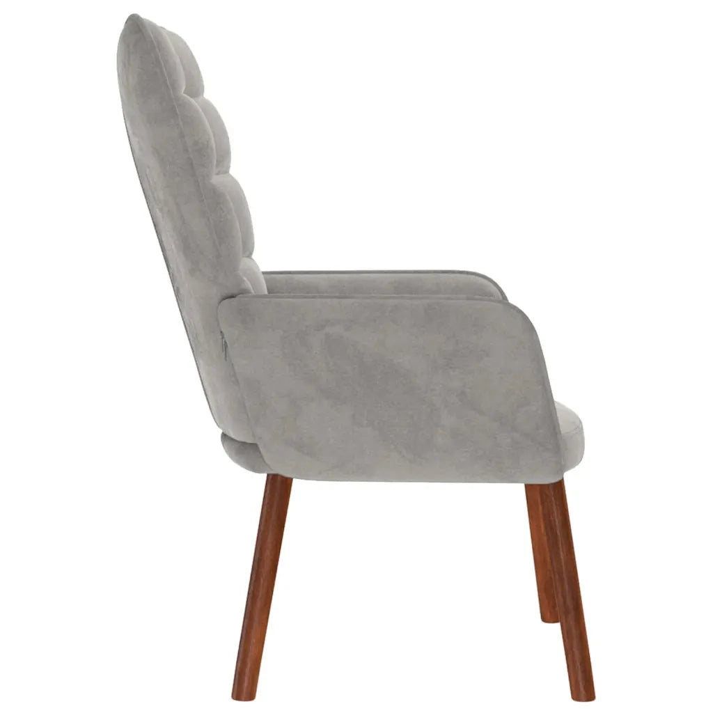 Sedia Relax Grigio Chiaro in Velluto 4016810