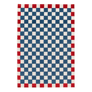 Tappeto da interno/esterno a scacchi blu e rosso
