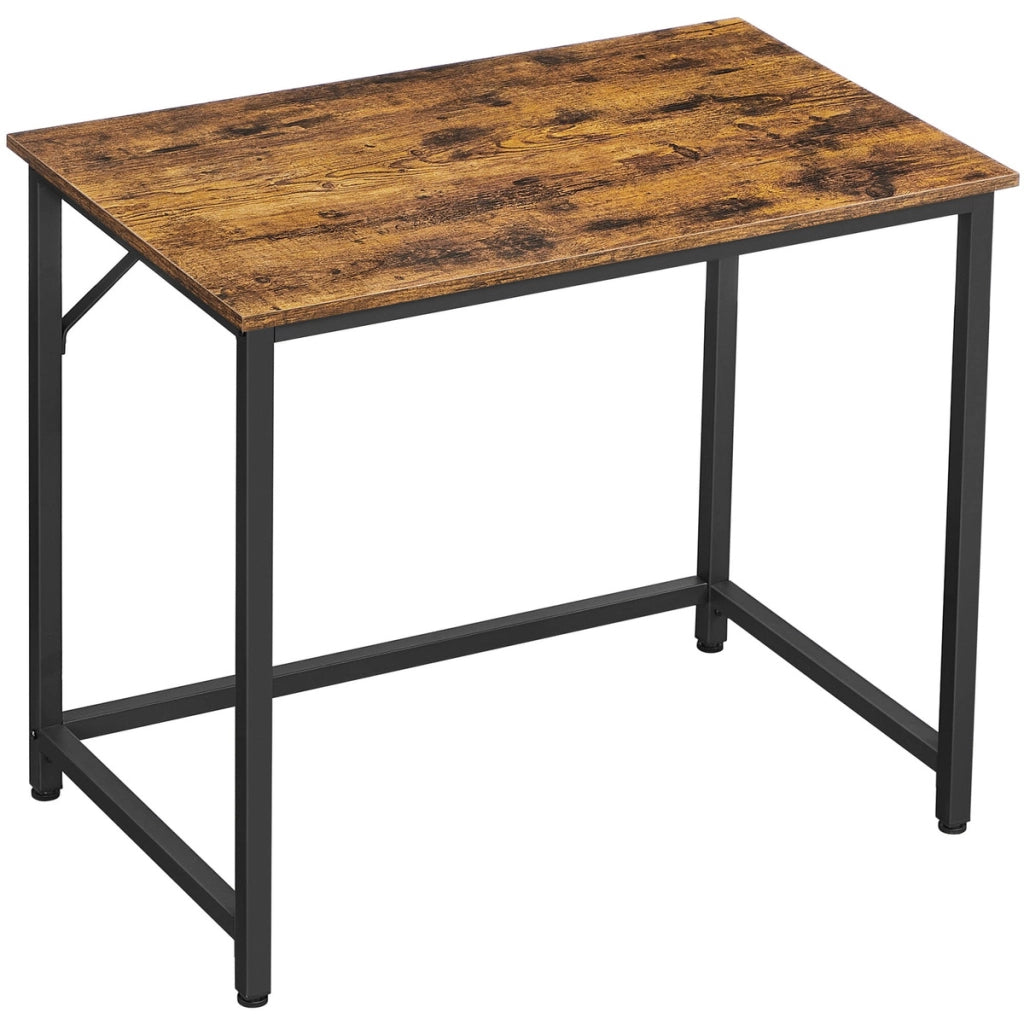 Scrivania per computer Industrial in legno e metallo nero