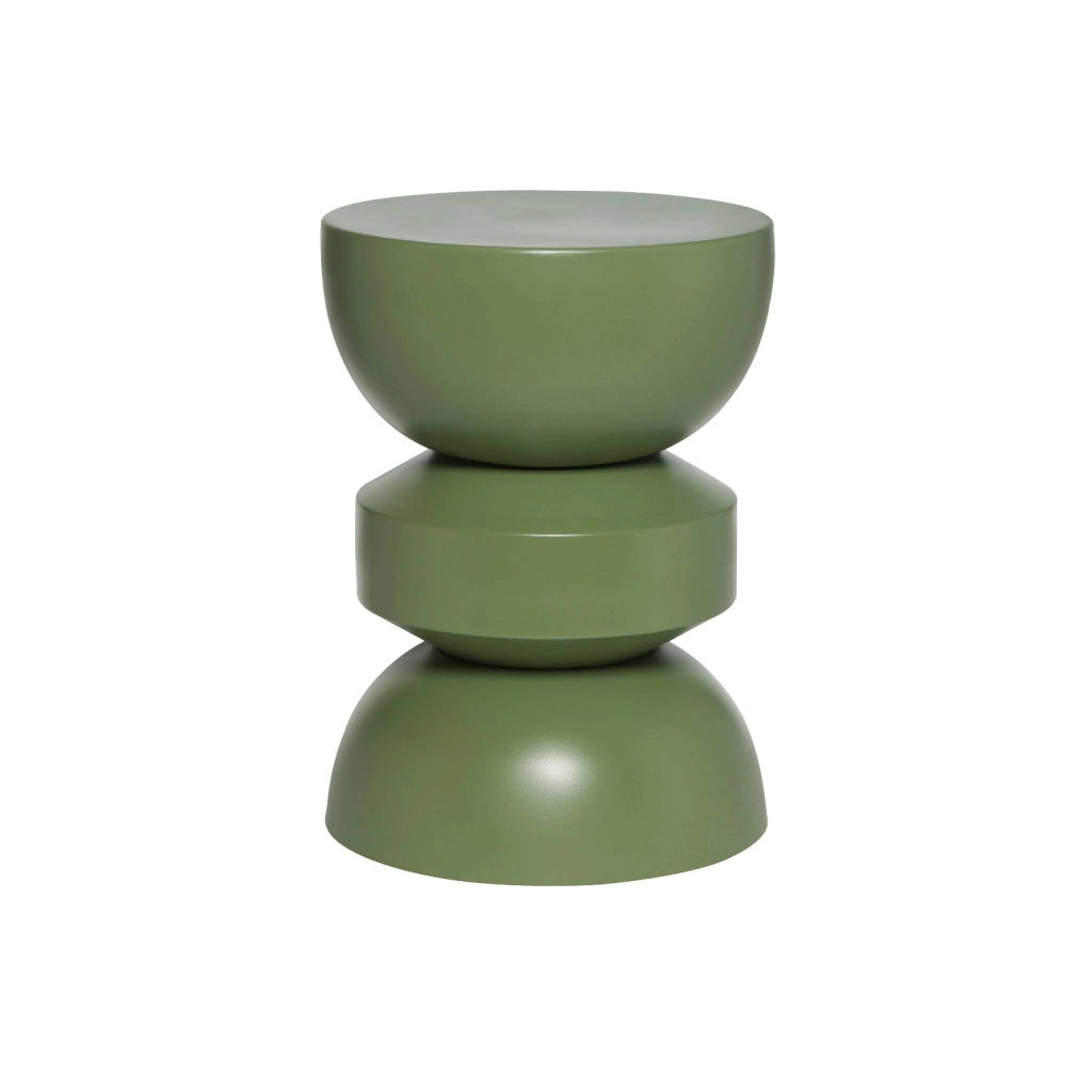 Tavolino, lato divano, comodino metallo, verde