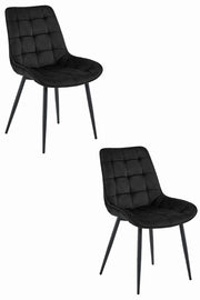 Sedia VALORA BERA - Design moderno in velluto nero x2