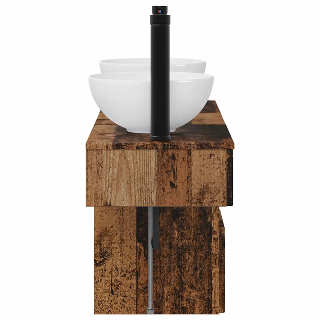 Set di mobili per il bagno 3 pz Legno antico 3405595