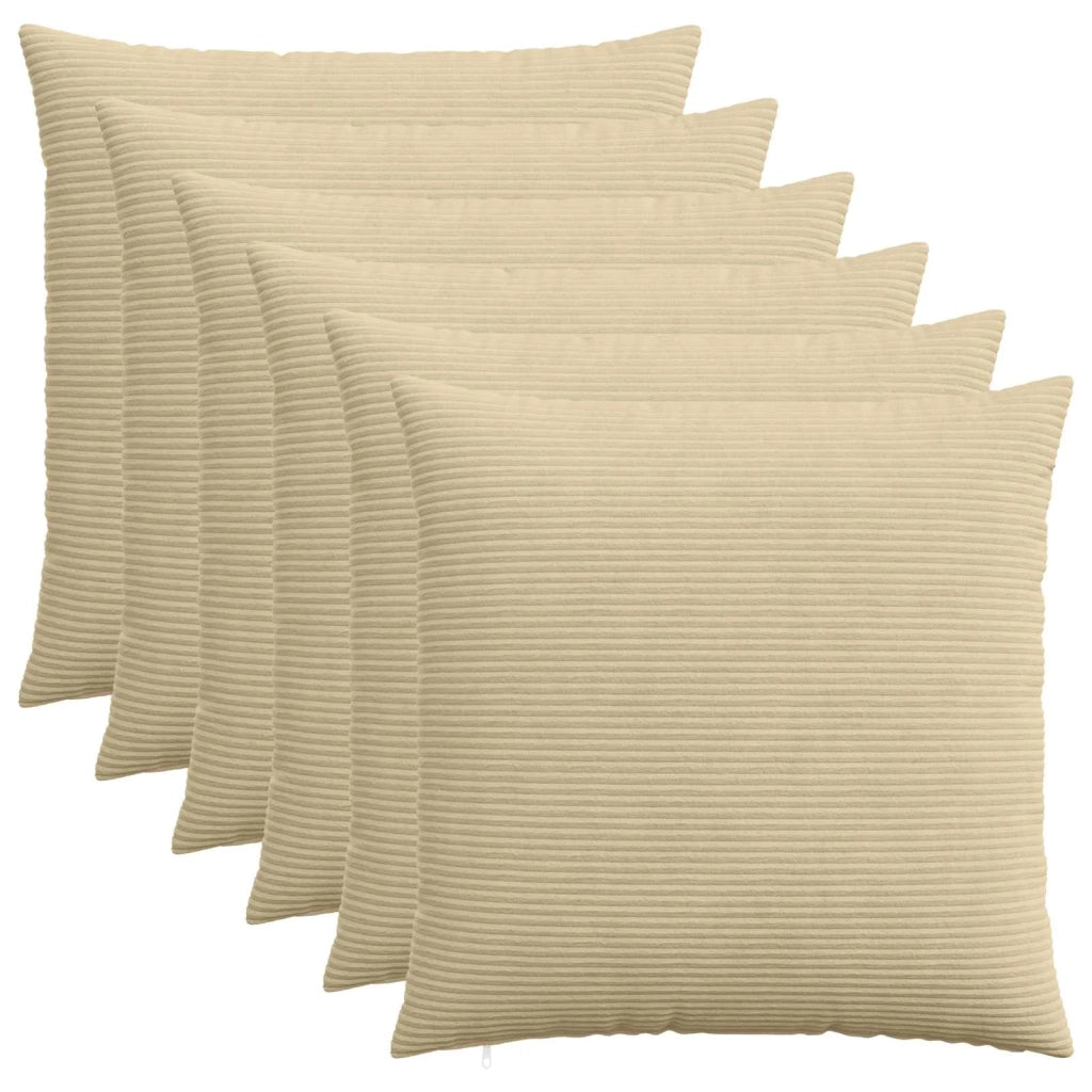 Federa 6 pcs HEERLEN Verde Grigio 60 x 60 cm corduroy 912616