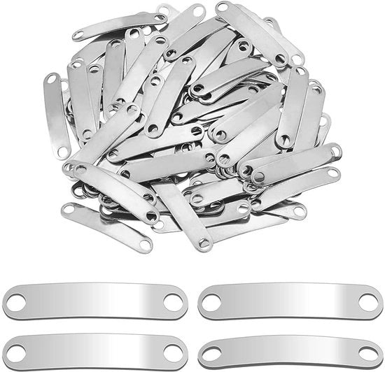Connettori 100 pezzi - Hangers curvi rettangolari - Acciaio inossidabile - Connettori a stampo - Creazione di gioielli - 3 mm di diametro