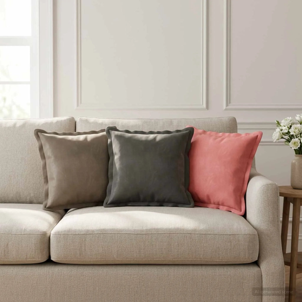 Cuscino con cuscino HOUTEN 6 pz Grigio Scuro Velluto 932786