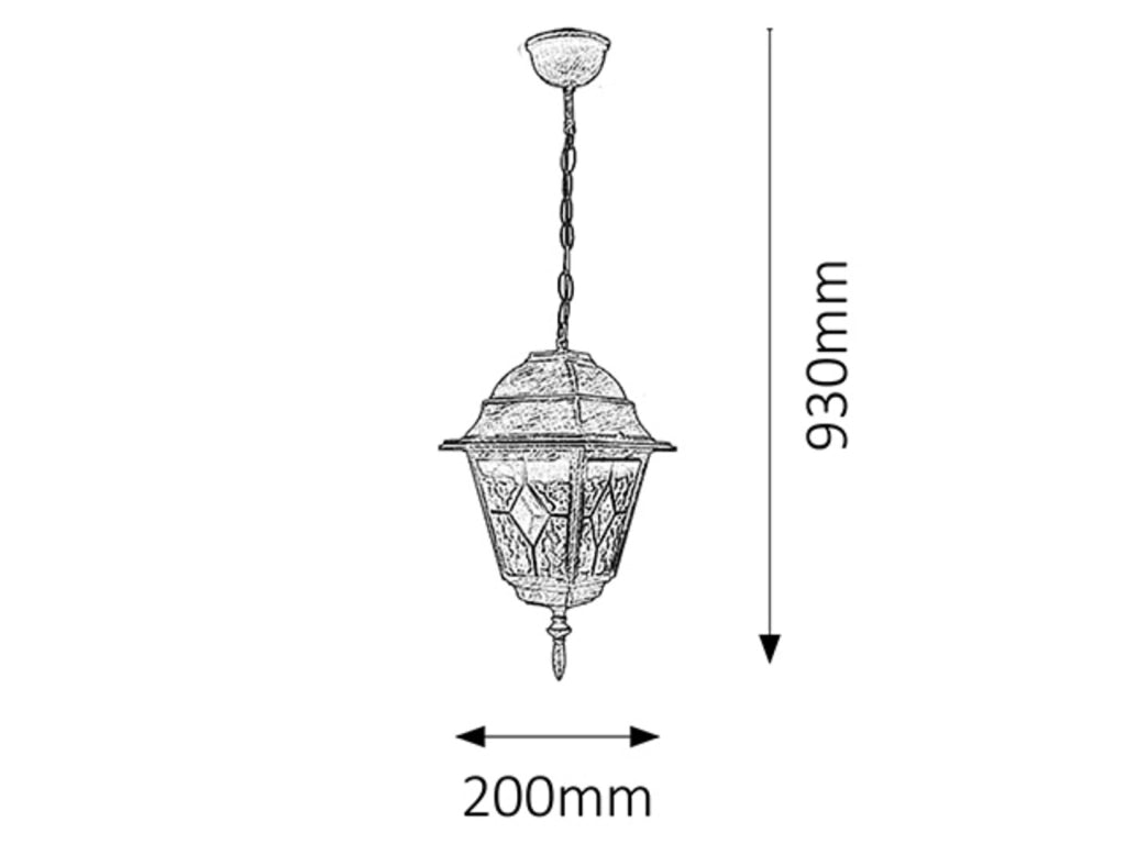 Lampada a sospensione esterna Monaco Rabalux E27 ottone