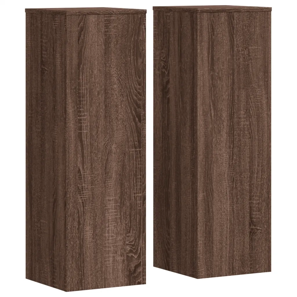 Supporti per Piante 2 pz Rovere Marrone 33x33x100cm Multistrato
