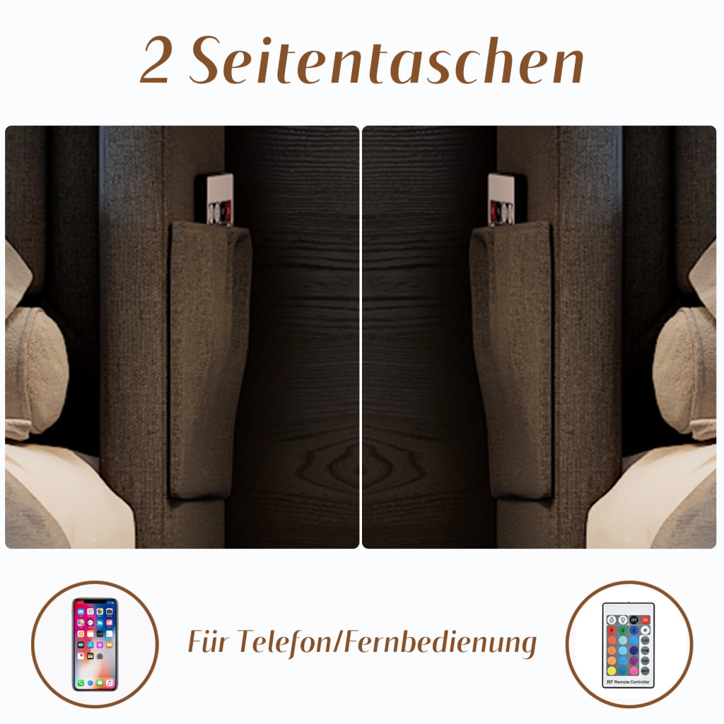letto imbottito cotone lino grigio 180x200 cm
