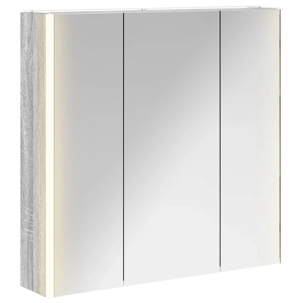 Mobiletto per specchio da Bagno | Armadio da bagno con lo scaffale Grigio Sonoma