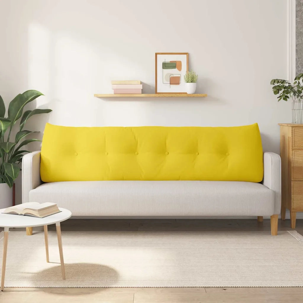 Cuscino per Schiena Giallo Chiaro 180 x 24 x 50 cm Tessuto 42014566