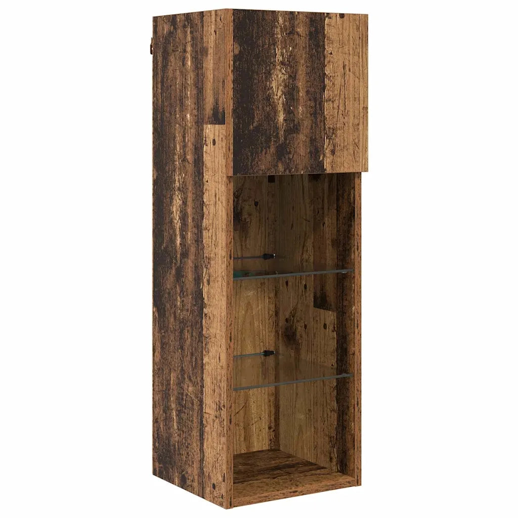 Unit¨¤ per TV a Muro 5 pz | Armadietto TV | Mobile Porta TV Rovere Nero Legno multistrato