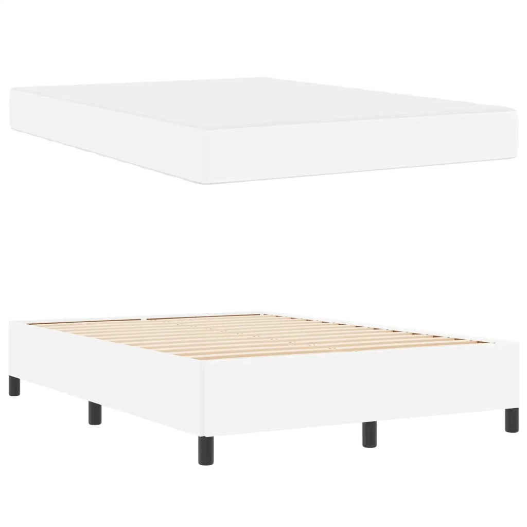 Struttura del letto con materasso Bianco 160 x 200 cm Tessuto 3399010
