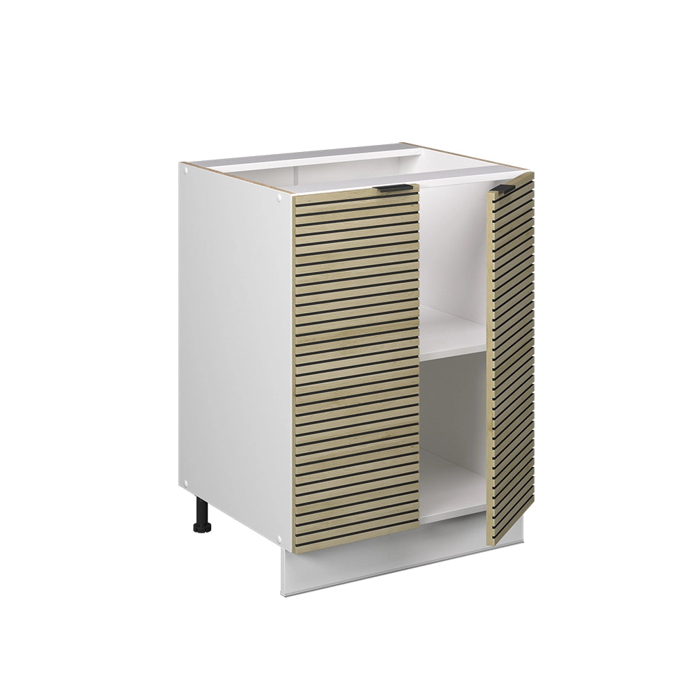 Mobiletto base cucina Fame-Line Pannello in quercia/Bianco 60 cm, PL Marmo Vicco