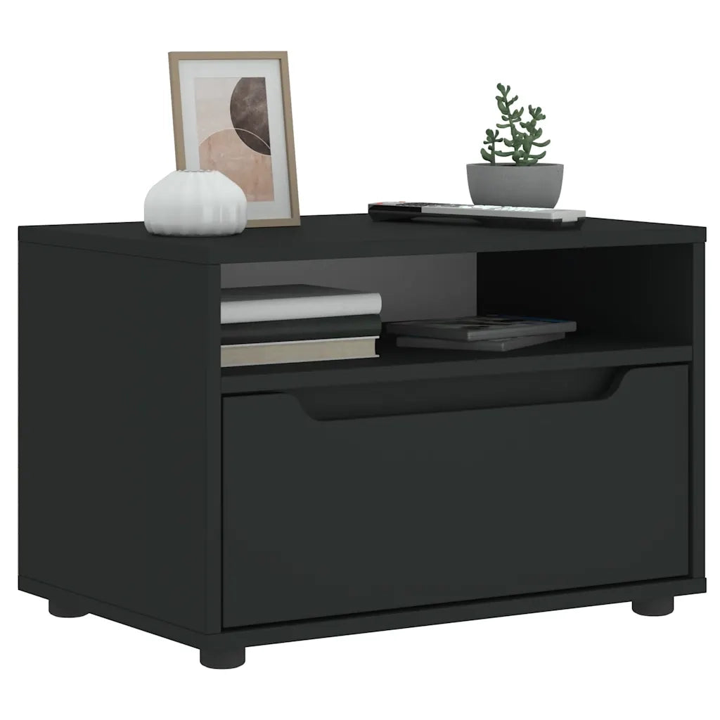 Mobile TV | Armadietto TV | Mobile Porta TV VISNES Nero 60x40x38 cm in Legno Multistrato