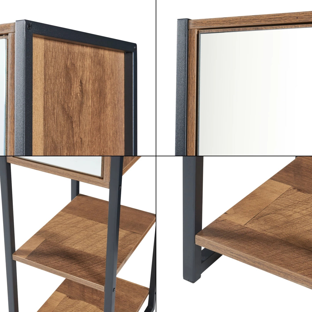 Mobile colonna bagno 160 x 24 x 30 cm effetto noce nero 03_0009951