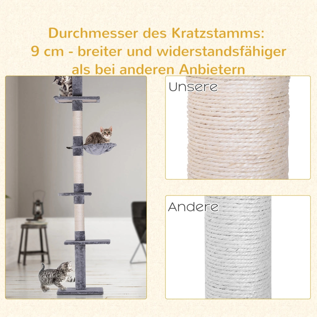 Albero tiragraffi per gatti ¨C Minimal ¨C Grigio 230-260 cm