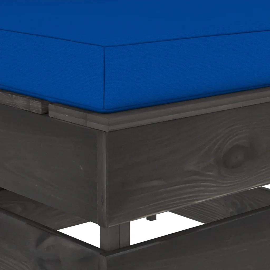 Divano Centrale Modulare con Cuscini in Legno Impregnato Grigio 3068130