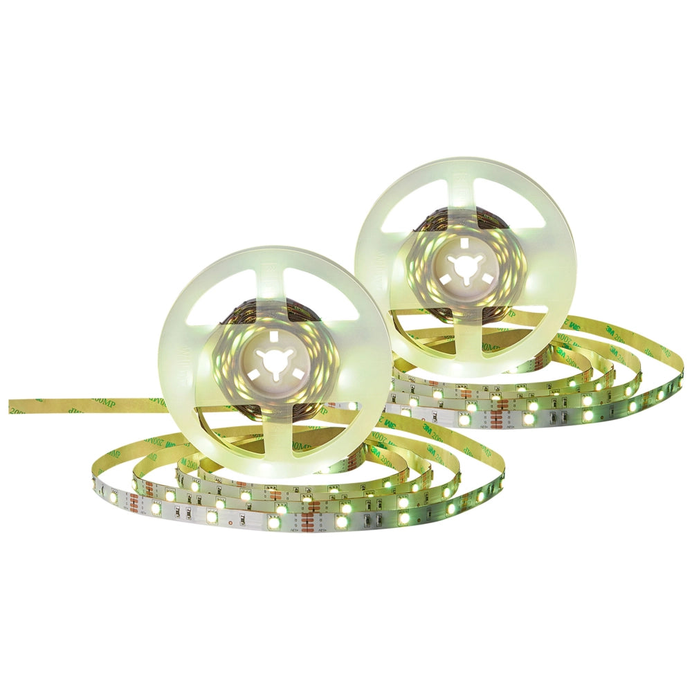 Set di 2 strisce 5 M LED opzione di illuminazione regolabile 16 colori + luce bianca Controllo remoto KIKORI