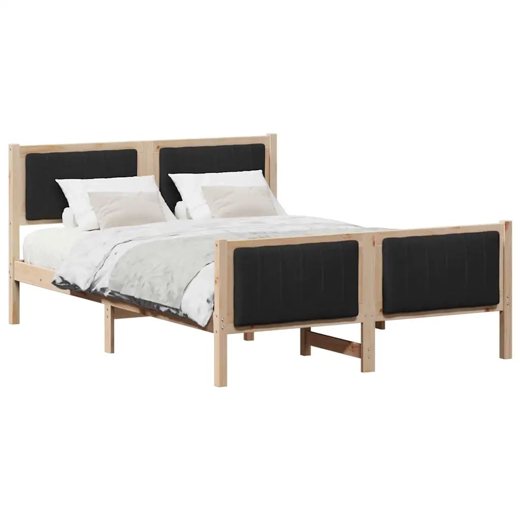 Struttura del Letto con testiera Marrone e nero 135 x 190 cm 878481