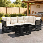 Set Divano da Giardino 6 pz Nero polyrattan 3436465