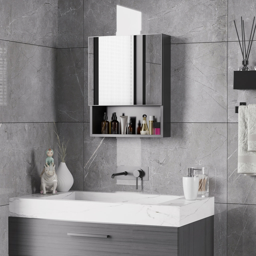 Armadio con Specchio ¨C Zephmum ¨C Nero 46x13.5x58 cm