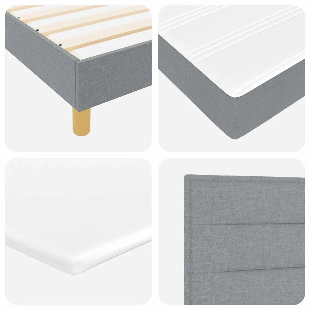 Letto a molle con materasso Grigio chiaro 200 x 80 cm Tessuto 3341195