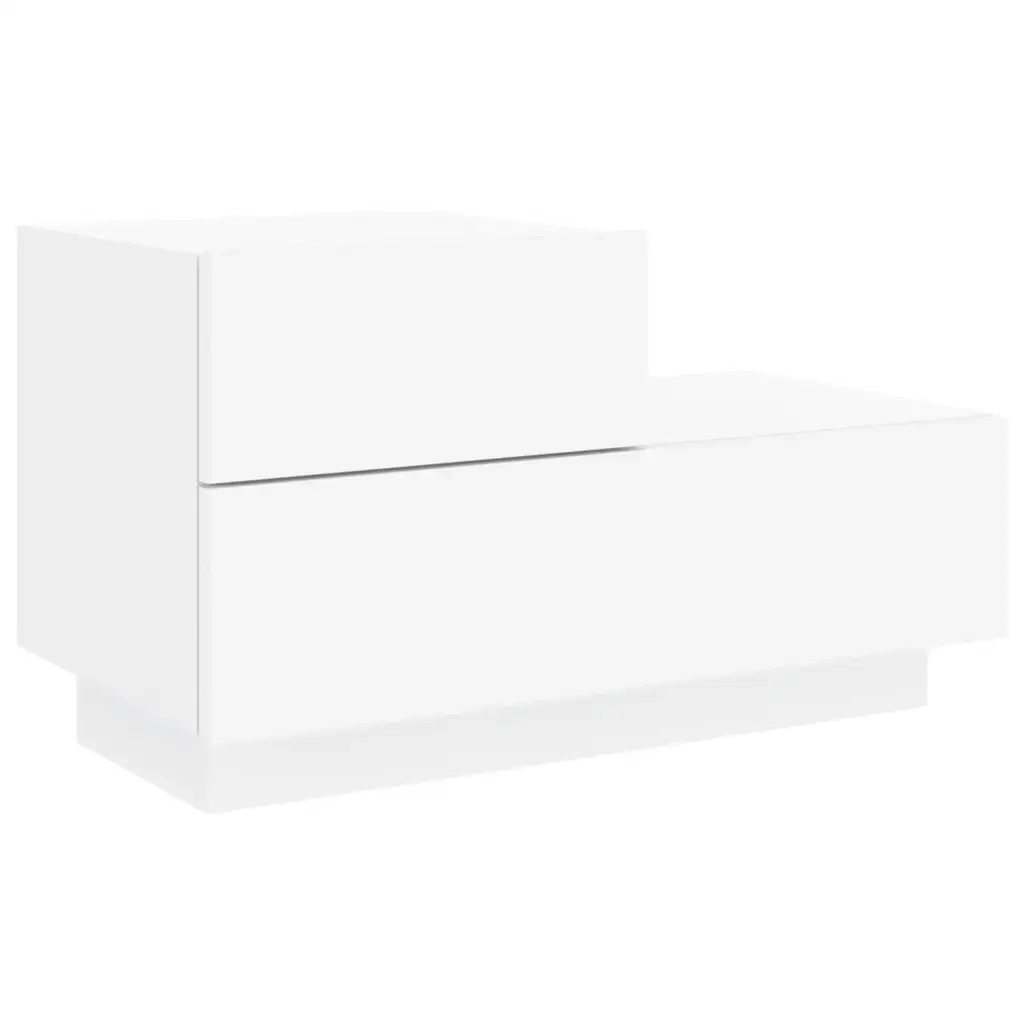 Comodino | Armadio da Notte | Mobiletto da notte con Luci LED Bianco 70x36x40,5 cm