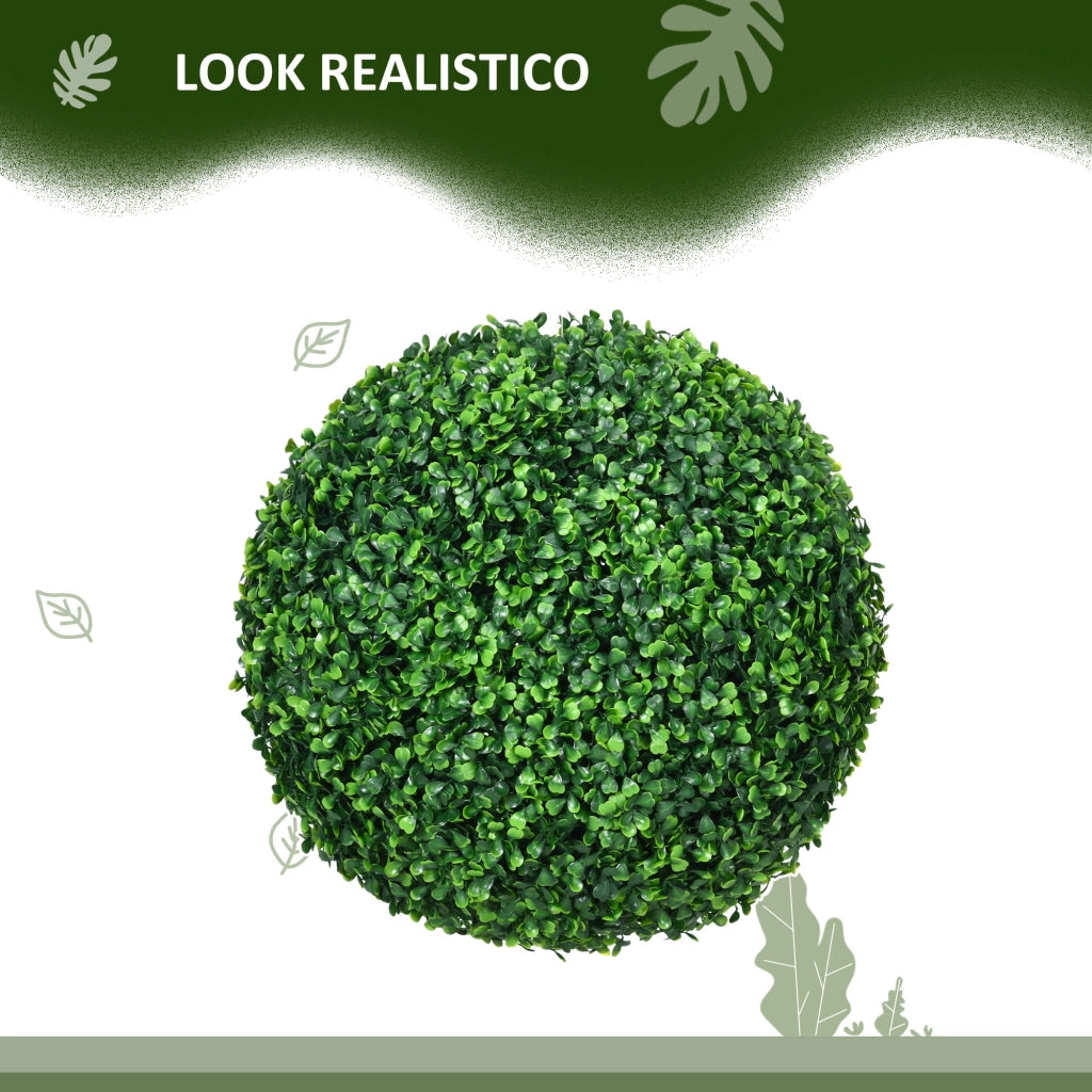 Set 2 Piante Finte Sfera Bosso ¨C Minimal ¨C Verde ?40cm