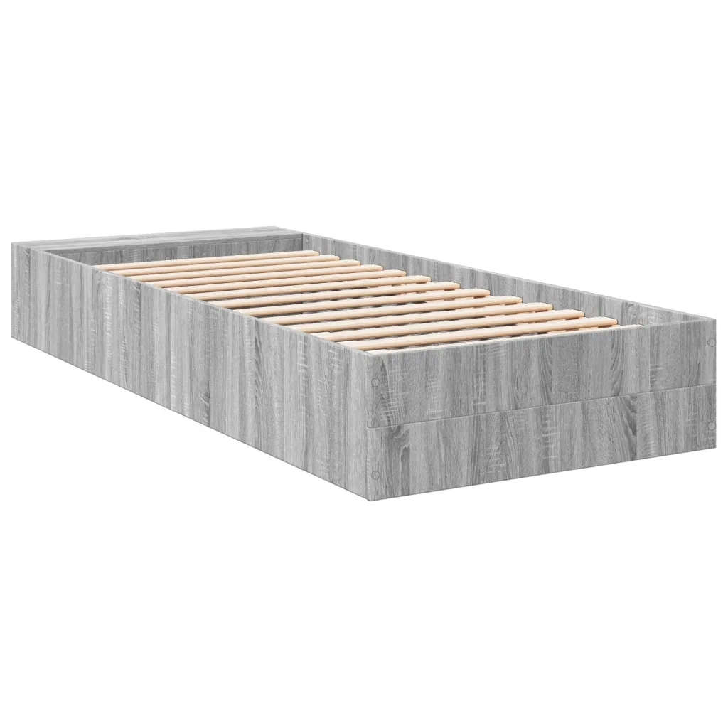 Letto singolo | Letto per adulti | Giroletto senza Materasso Rovere Sonoma 90x190 cm