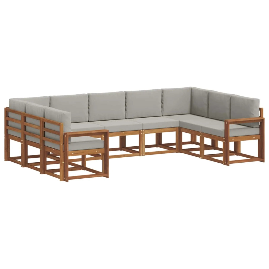 Set di divani da esterno 9 pcs Grigio Naturale e Chiaro 3366989