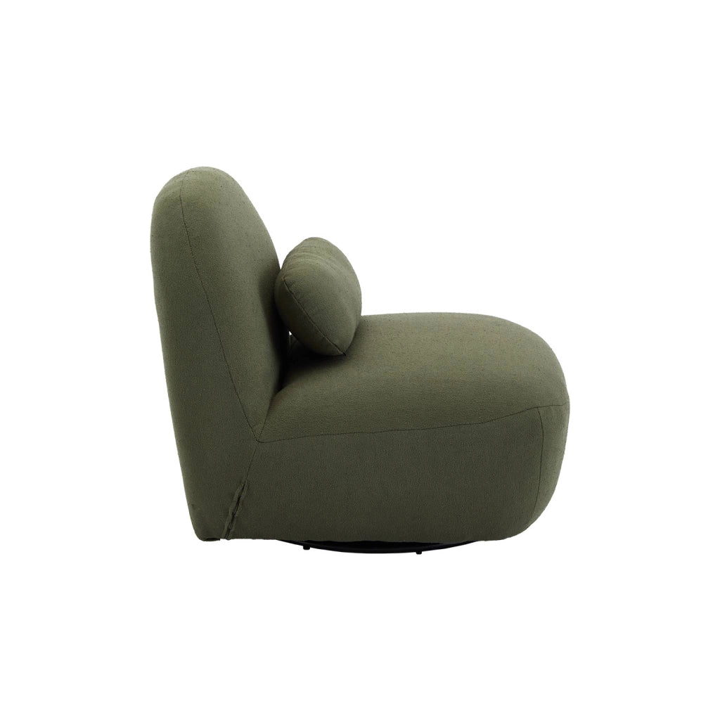 Poltrona girevole 360° bouclé, kaki