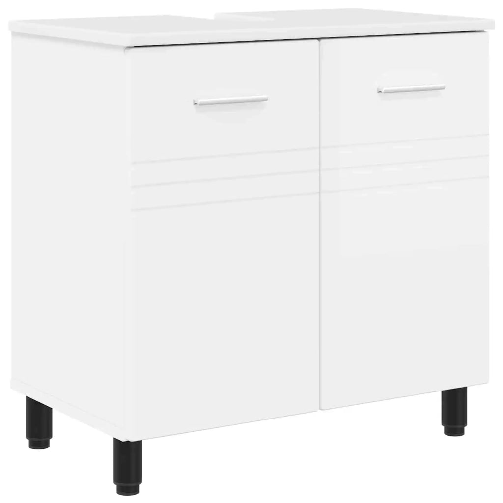 Mobiletto da Bagno | Armadio da bagno Bianco Lucido 60 x 35 x 60 cm