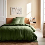 Set biancheria da letto in garza di cotone verde kaki