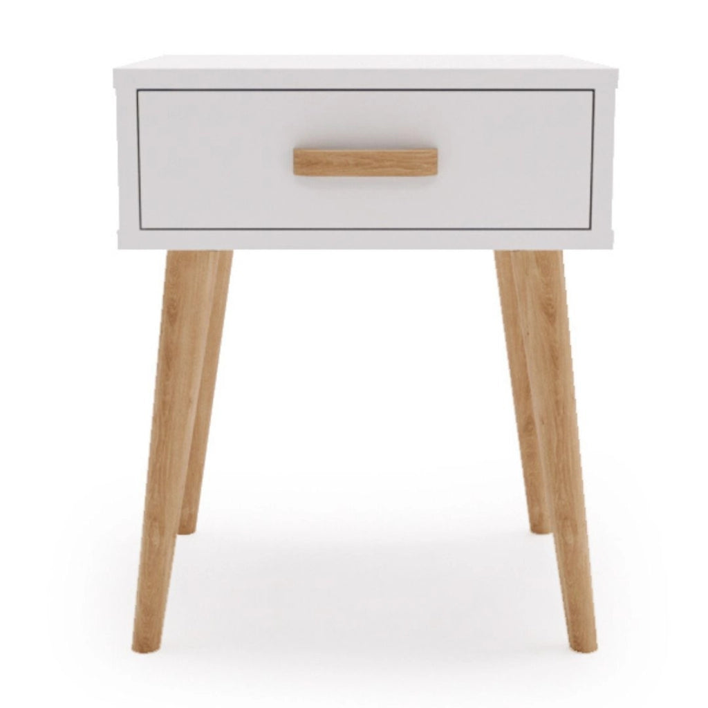 Comodino Luna bianco in stile scandinavo