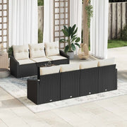 Set di divani con cuscino 8 pcs Nero e Crema polyrattan 3346627