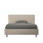 BS COM Letto una piazza e mezza contenitore imbottito 130x200 microfibra sabbia