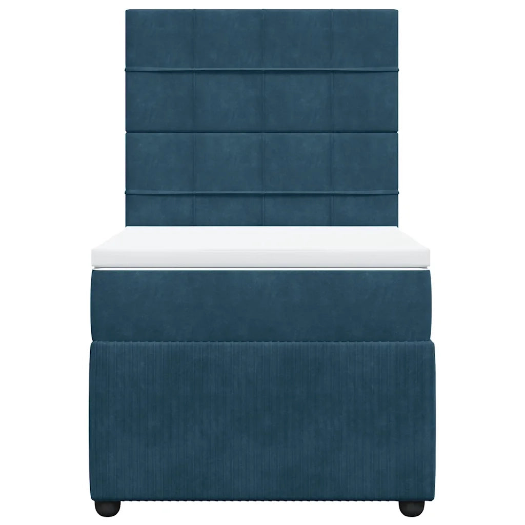 Giroletto a Molle con Materasso Blu 90x190 cm in Velluto