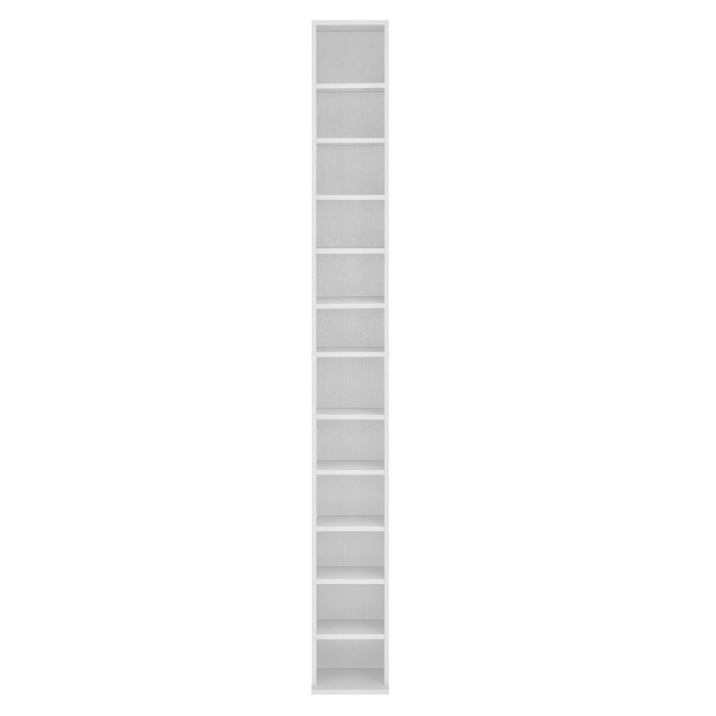 Scaffale a Colonna Tynset con 12 Scomparti per CD DVD 175x20x20 cm Bianco [en.casa]