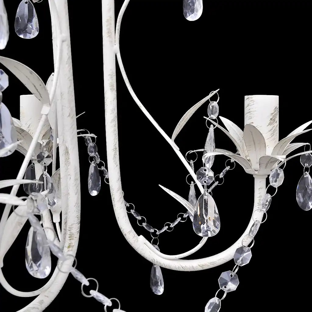 Lampadario da Soffitto Cristallo Elegante Bianco 240686