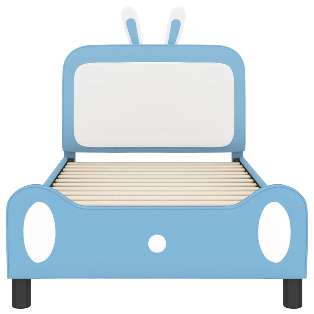 Struttura letto bambini con testata Blu 90 x 190 cm PU