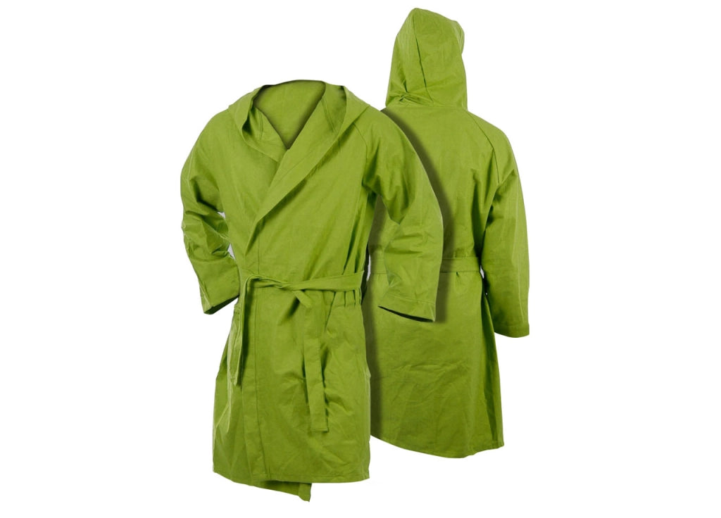 Accappatoio Con Cappuccio In Microfibra Taglia Adulto Unisex In Tinta Unita - L - Verde