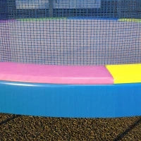 Copertura Tappeto Elastico Ø366x30 cm Pieghevole e Portatile, in Plastica, PE e Schiuma, Multicolore