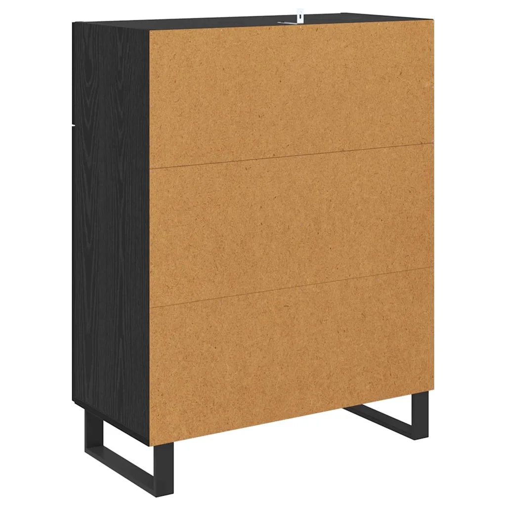 Credenza-Buffet-Armadio da cucina Rovere Nero 69,5 x 34 x 90 cm Legno multistrato 325692