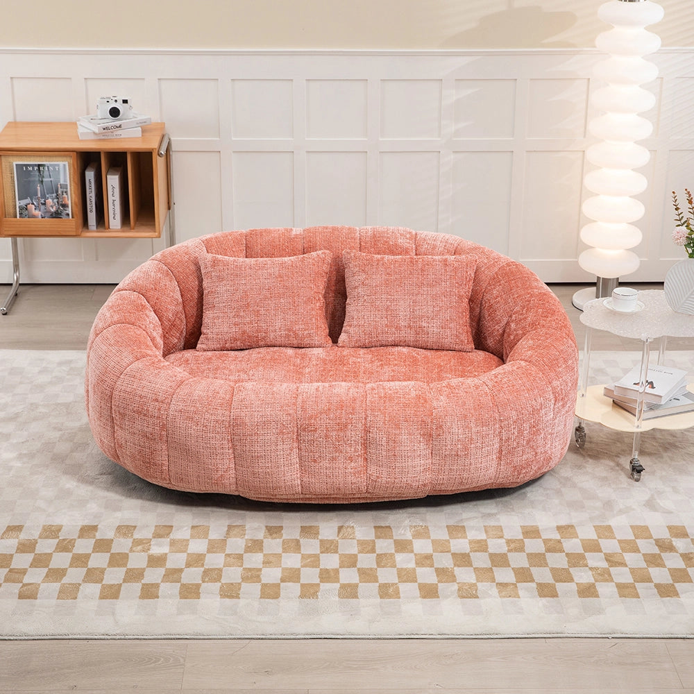 Bean bag - Xylo - chaise longue chenille rosa senza struttura