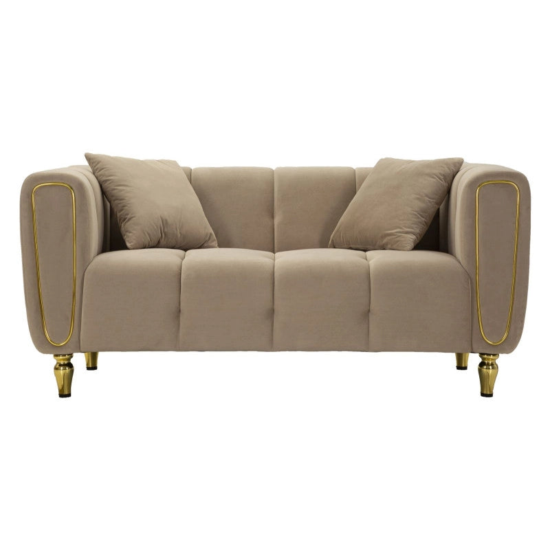 Divano Alma Grigio Con Cuscini cm 155x81x71